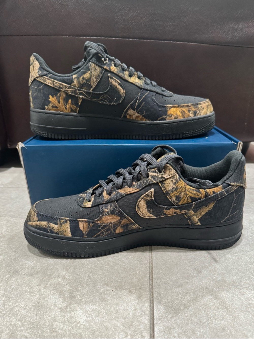 Size 12 - Realtree x Nike Air Force 1 Low Black Camo - Picture 2 of 7